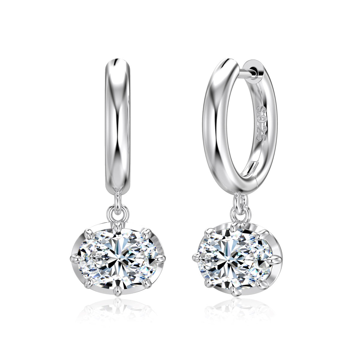 Aros Oval Moissanita