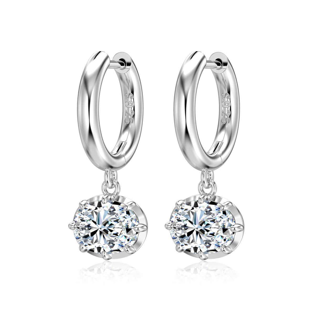 Aros Oval Moissanita