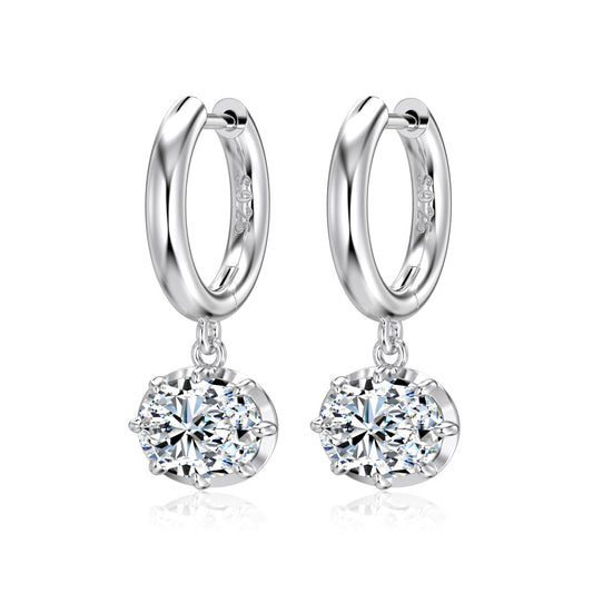 Aros Oval Moissanita