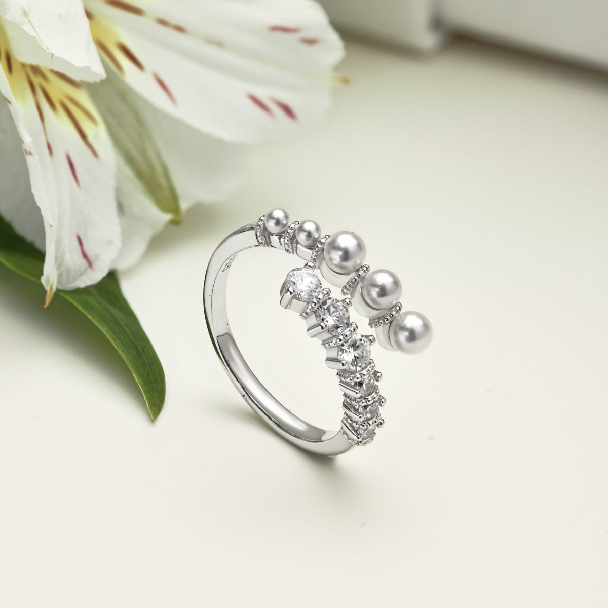 Anillo Ajustable Perlas